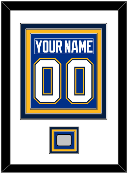 St. Louis Nameplate & Number (Back) Combined With Stanley Cup Champions Patch - Home Blue (2017-2025) - Premier Tier 1