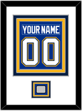 St. Louis Nameplate & Number (Back) Combined With Stanley Cup Finals Patch - Home Blue - Triple Mat 1