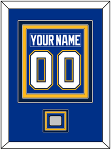 St. Louis Nameplate & Number (Back) Combined With Stanley Cup Champions Patch - Home Blue - Triple Mat 2