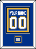 St. Louis Nameplate & Number (Back) Combined With Stanley Cup Finals Patch - Home Blue - Triple Mat 2