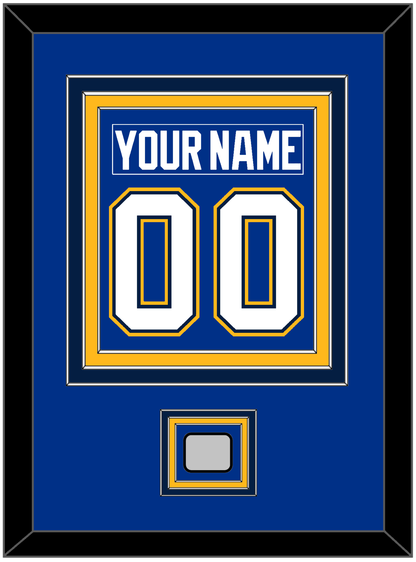 St. Louis Nameplate & Number (Back) Combined With Stanley Cup Champions Patch - Home Blue (2017-2025) - Premier Tier 2