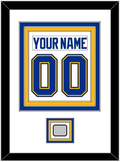 St. Louis Nameplate & Number (Back) Combined With Stanley Cup Champions Patch - Road White (2017-2025) - Premier Tier 1