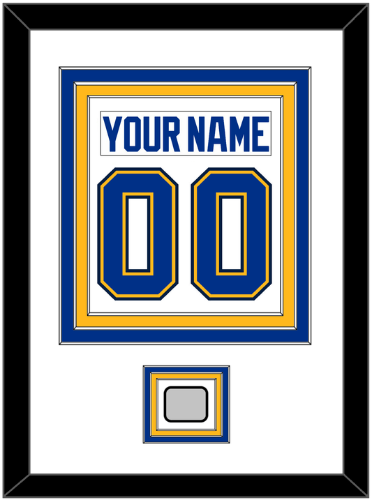 St. Louis Nameplate & Number (Back) Combined With Stanley Cup Champions Patch - Road White (2017-2025) - Premier Tier 1