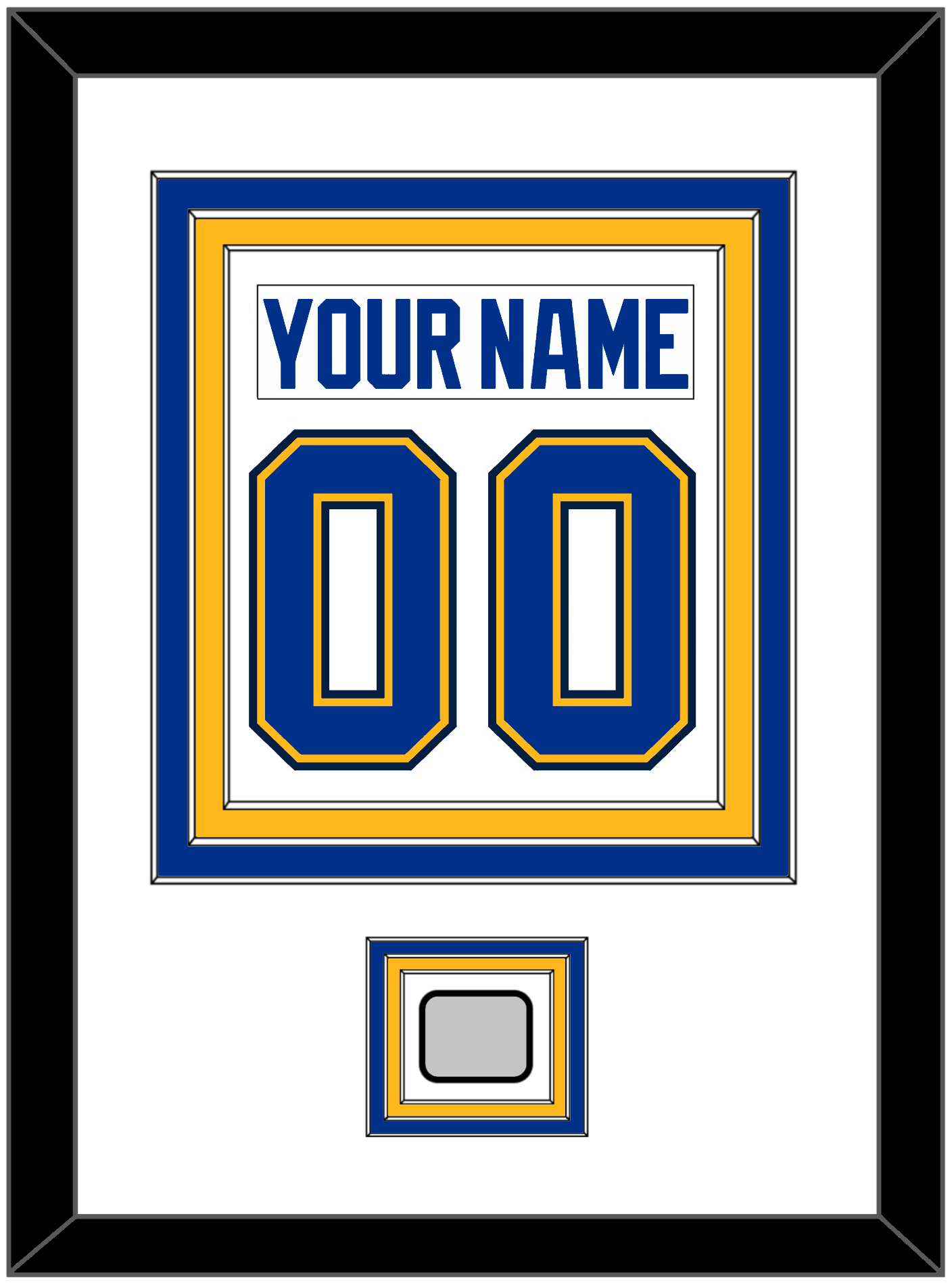 St. Louis Nameplate & Number (Back) Combined With Stanley Cup Finals Patch - Road White (2017-2025) - Premier Tier 1