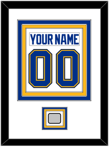 St. Louis Nameplate & Number (Back) Combined With Stanley Cup Finals Patch - Road White - Triple Mat 1