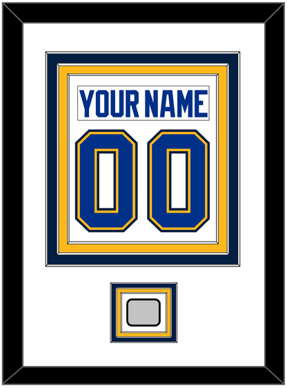 St. Louis Nameplate & Number (Back) Combined With Stanley Cup Champions Patch - Road White (2017-2025) - Premier Tier 2