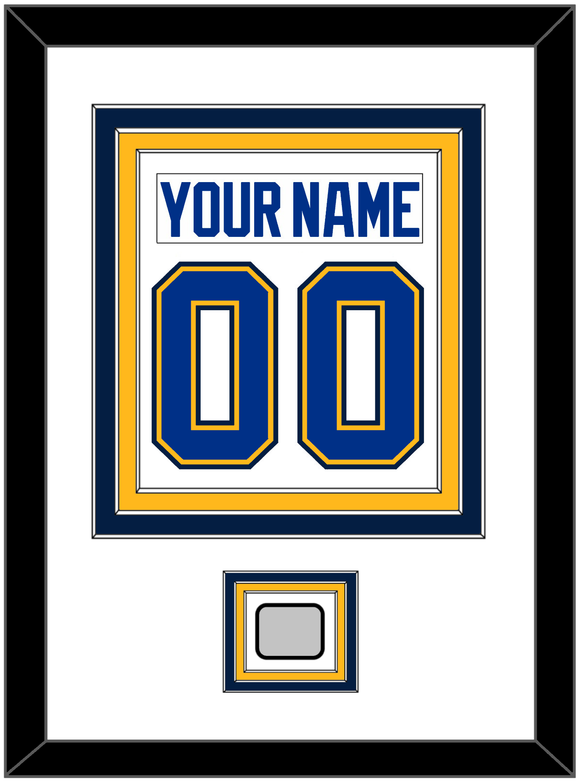 St. Louis Nameplate & Number (Back) Combined With Stanley Cup Finals Patch - Road White - Triple Mat 2