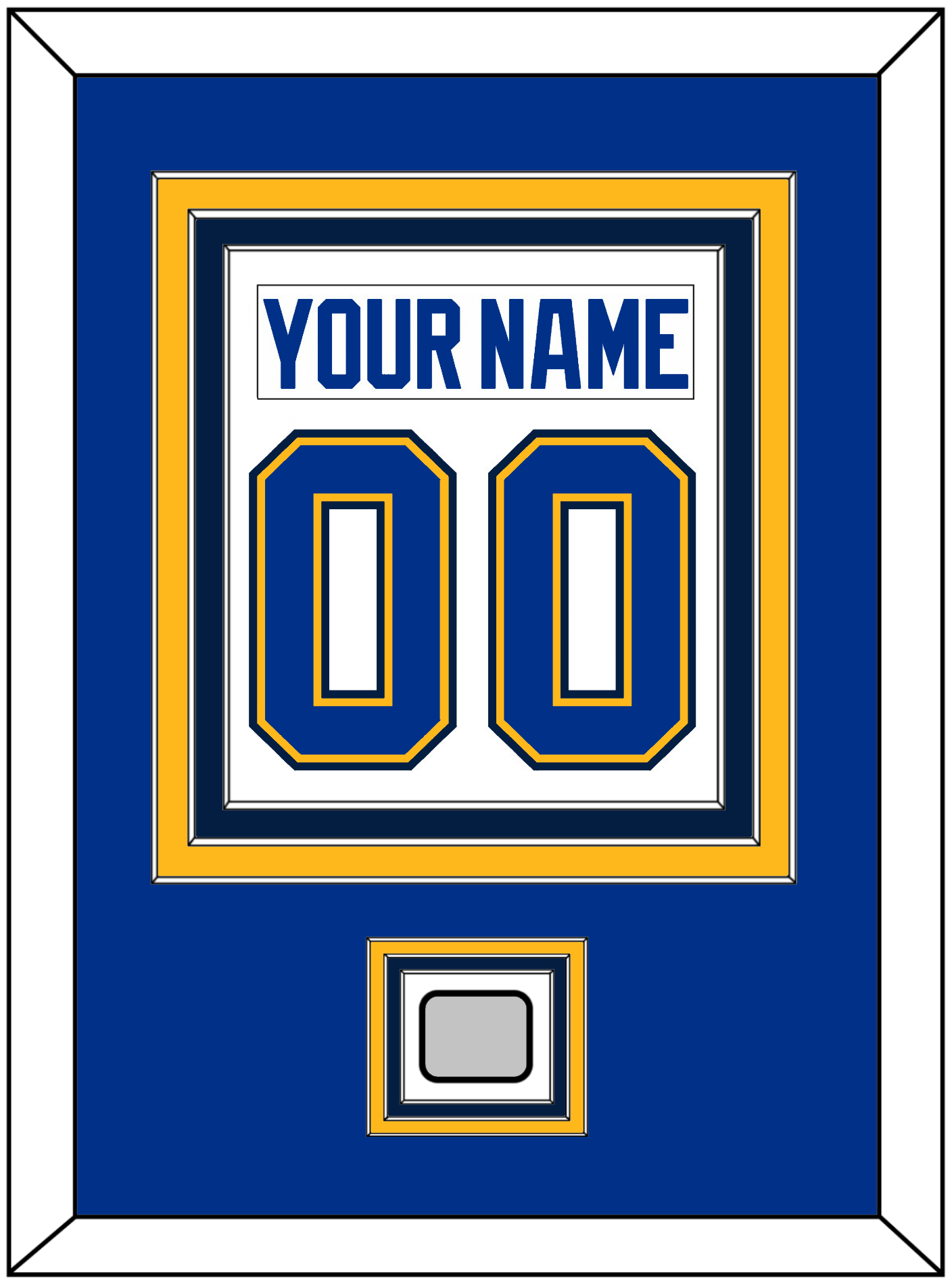 St. Louis Nameplate & Number (Back) Combined With Stanley Cup Champions Patch - Road White (2017-2025) - Premier Tier 3