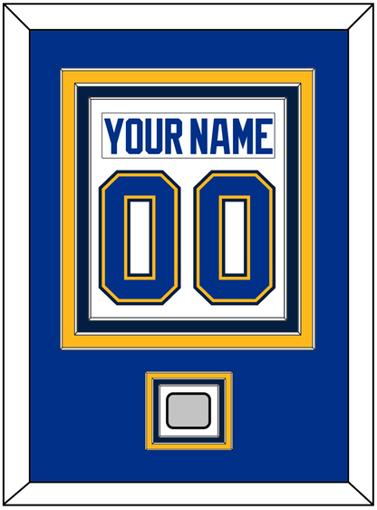 St. Louis Nameplate & Number (Back) Combined With Stanley Cup Champions Patch - Road White (2017-2025) - Premier Tier 3