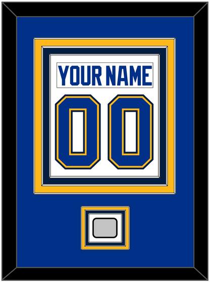 St. Louis Nameplate & Number (Back) Combined With Stanley Cup Champions Patch - Road White (2017-2025) - Premier Tier 3