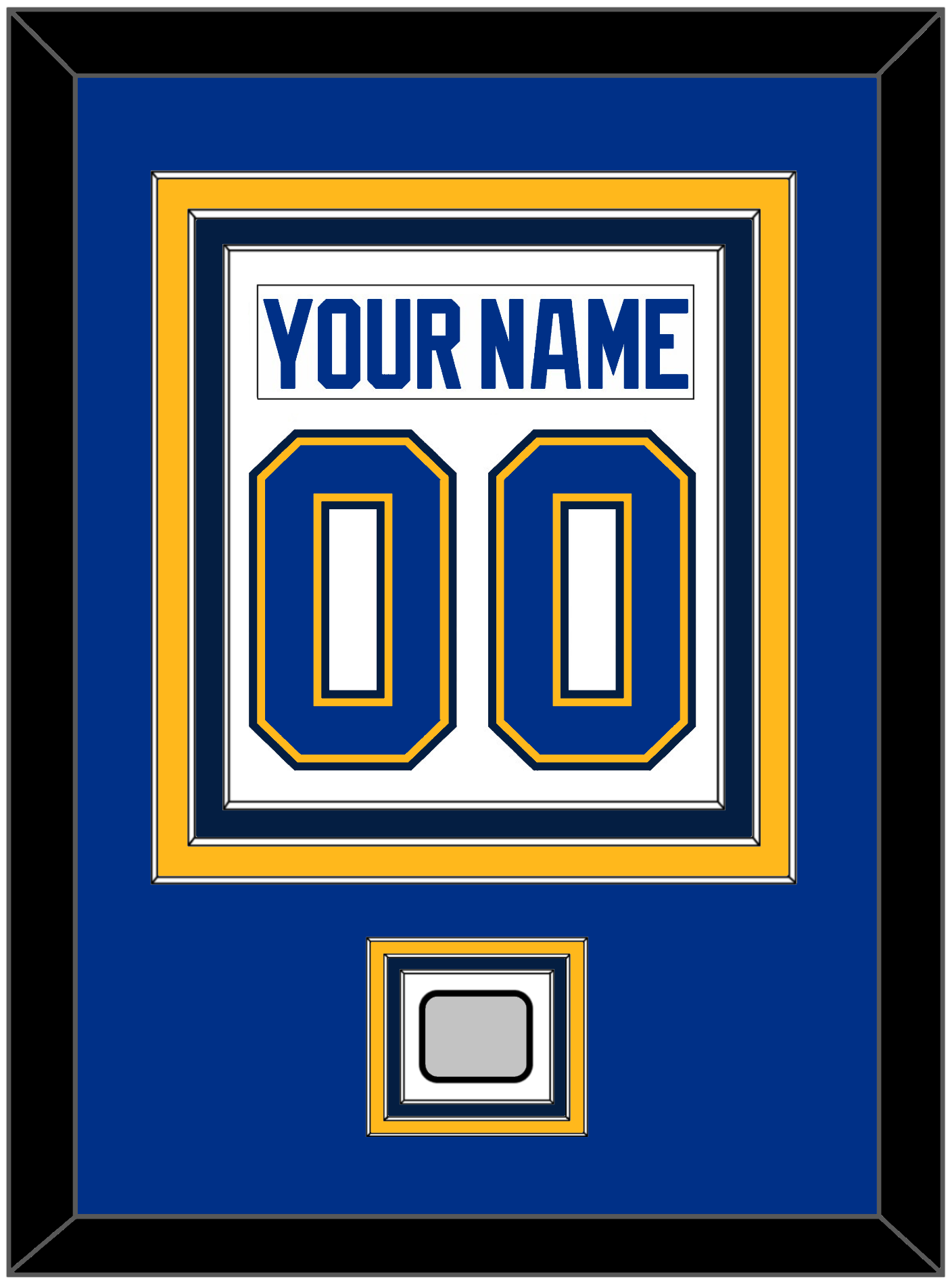 St. Louis Nameplate & Number (Back) Combined With Stanley Cup Finals Patch - Road White (2017-2025) - Premier Tier 3