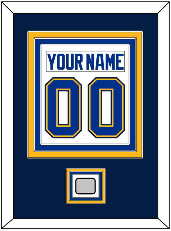 St. Louis Nameplate & Number (Back) Combined With Stanley Cup Finals Patch - Road White - Triple Mat 4