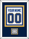 St. Louis Nameplate & Number (Back) Combined With Stanley Cup Champions Patch - Road White (2017-2025) - Triple Mat 4