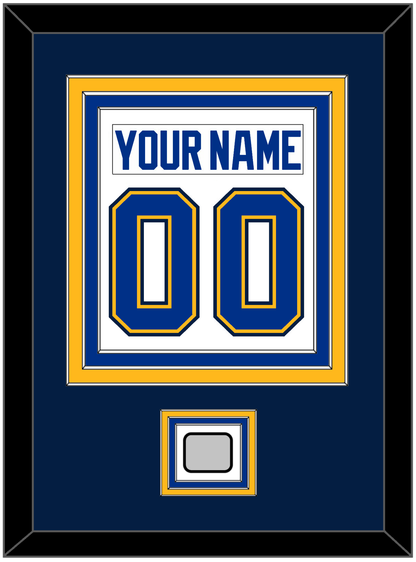 St. Louis Nameplate & Number (Back) Combined With Stanley Cup Champions Patch - Road White (2017-2025) - Premier Tier 4