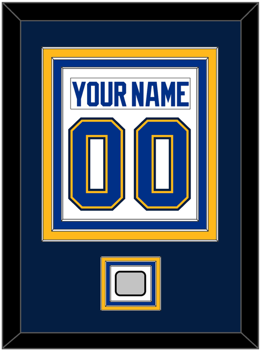 St. Louis Nameplate & Number (Back) Combined With Stanley Cup Champions Patch - Road White (2017-2025) - Premier Tier 4