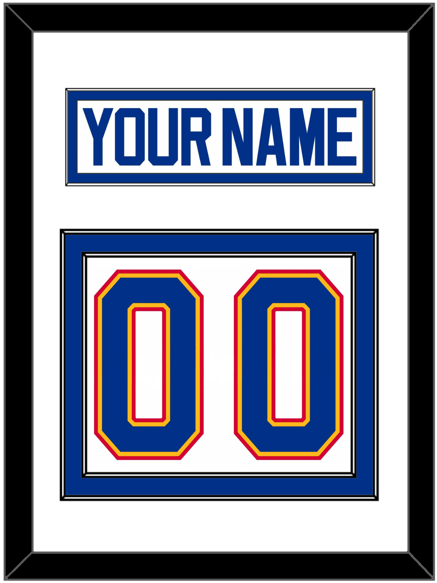 St. Louis Nameplate & Number (Back) - Home White (1987-1992) - Signature Tier 1