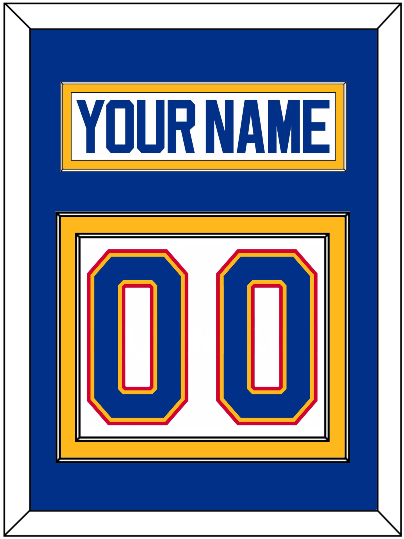 St. Louis Nameplate & Number (Back) - Home White (1987-1992) - Signature Tier 2