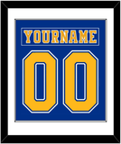St. Louis Nameplate & Number (Back) Combined - Road Blue (1984-1985) - Single Mat 1