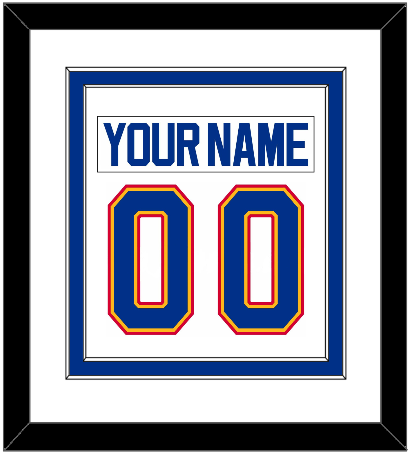 St. Louis Nameplate & Number (Back) Combined - Home White (1987-1992) - Signature Tier 1