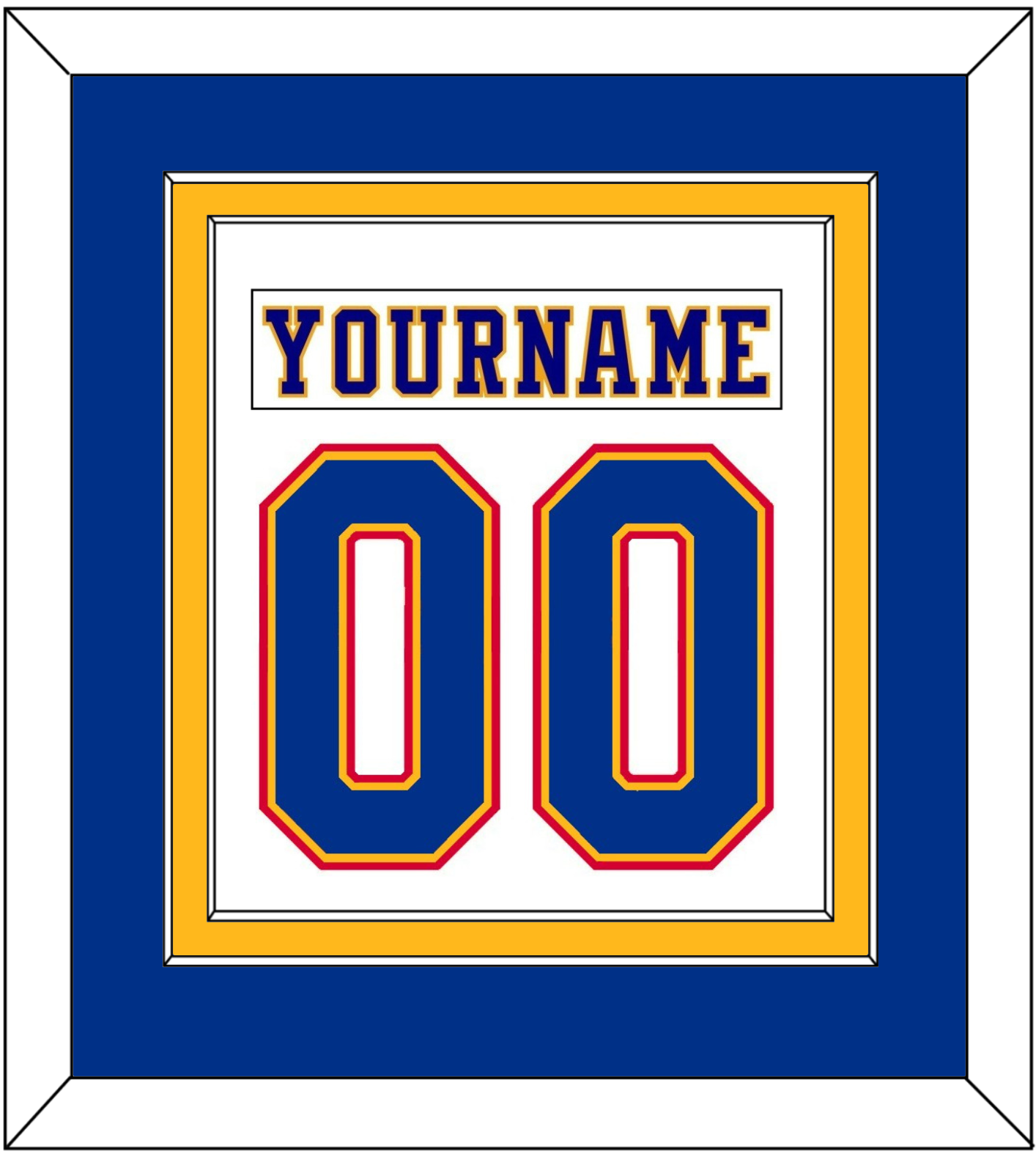 St. Louis Nameplate & Number (Back) Combined - Home White (1984-1985) - Signature Tier 2