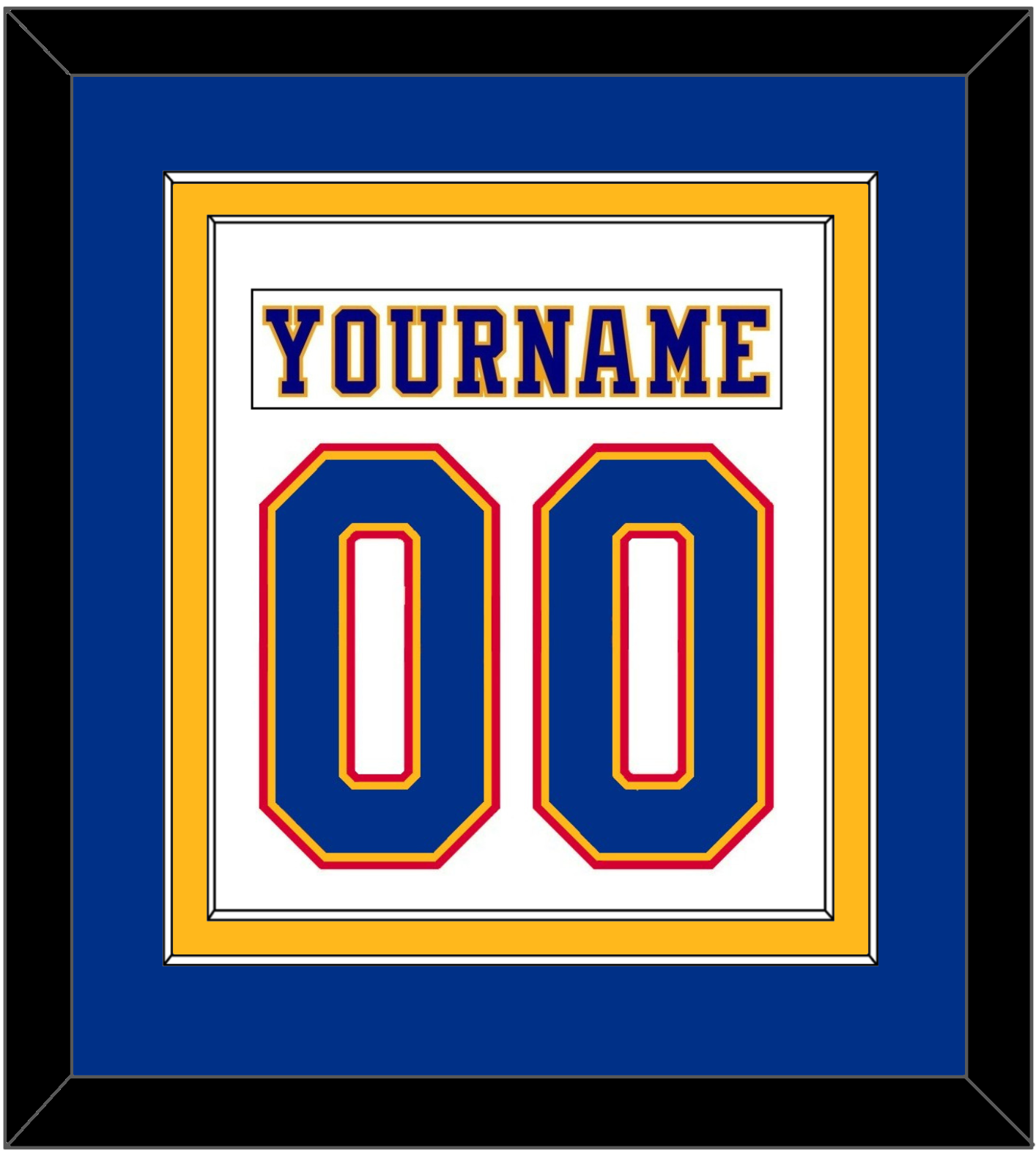 St. Louis Nameplate & Number (Back) Combined - Home White (1984-1985) - Signature Tier 2