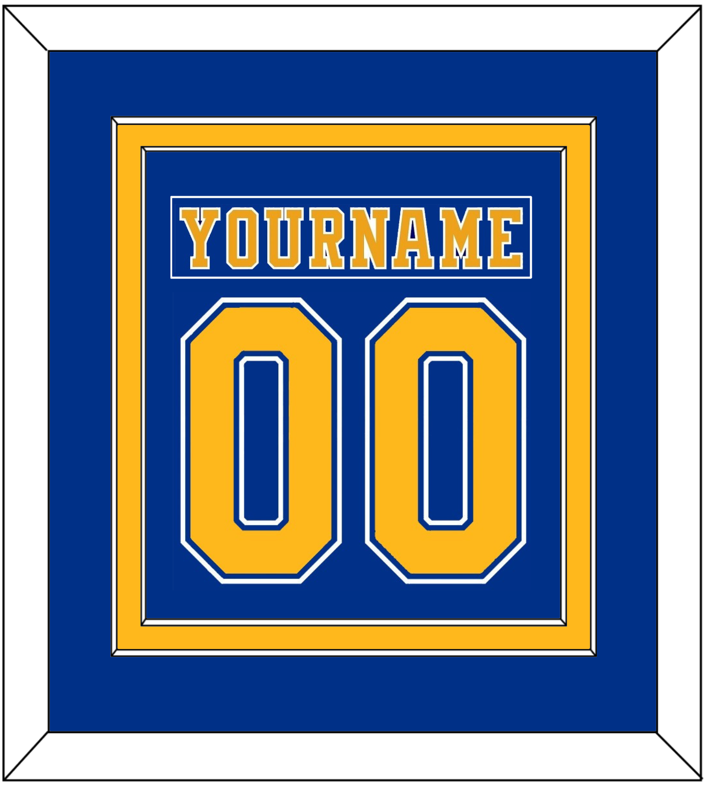 St. Louis Nameplate & Number (Back) Combined - Road Blue (1984-1985) - Signature Tier 2