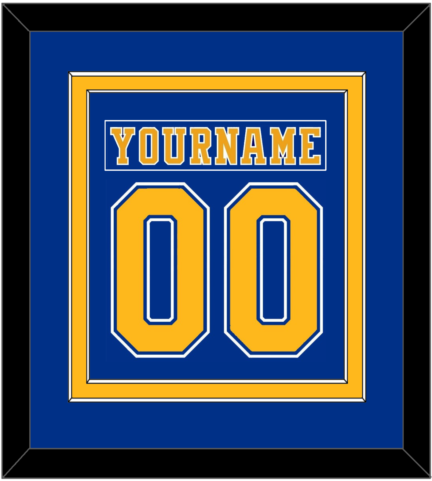 St. Louis Nameplate & Number (Back) Combined - Road Blue (1984-1985) - Signature Tier 2