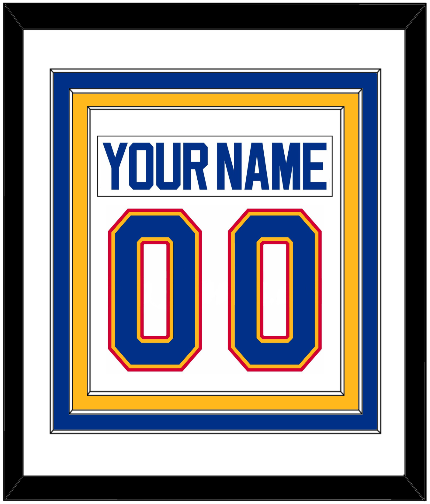 St. Louis Nameplate & Number (Back) Combined - Road White (1987-1992) - Premier Tier 1