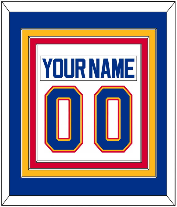 St. Louis Nameplate & Number (Back) Combined - Road White (1987-1992) - Triple Mat 2