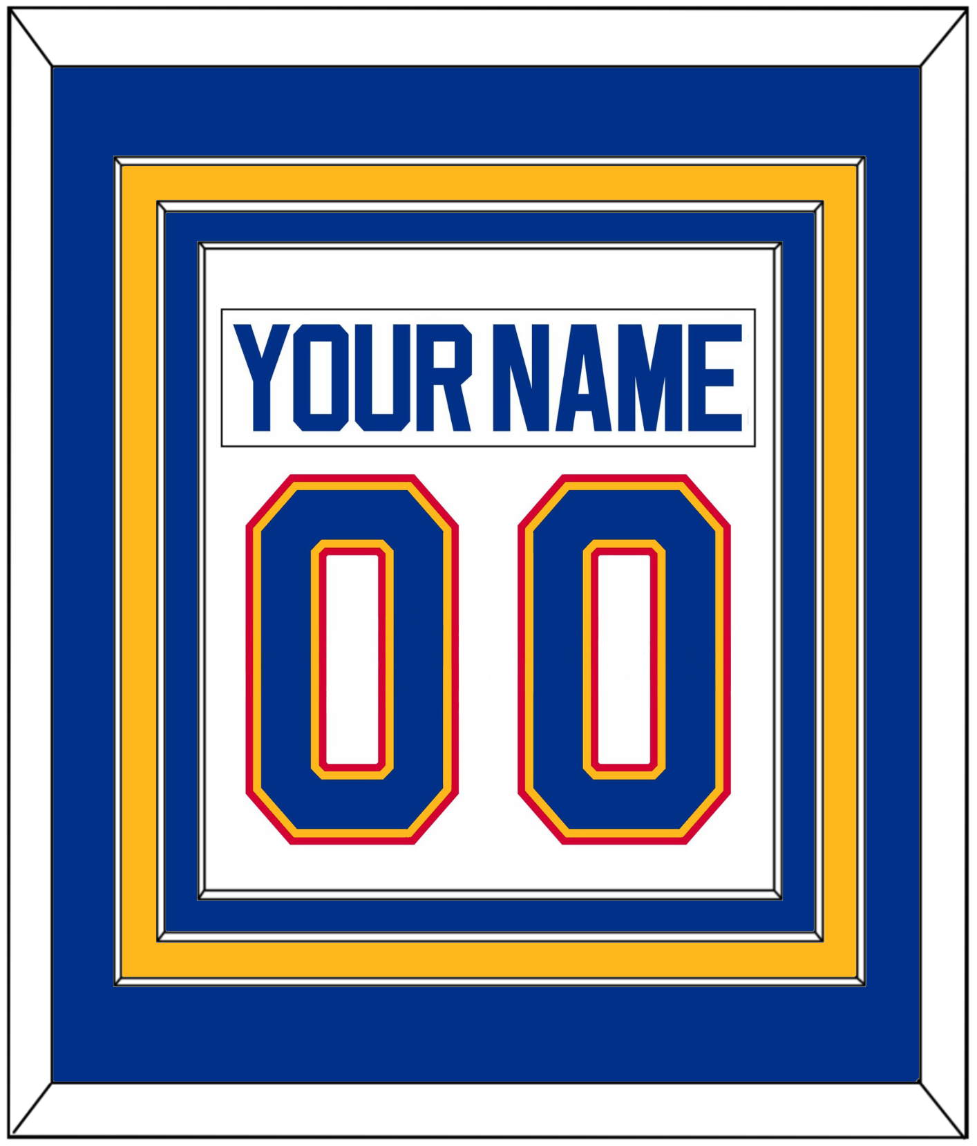 St. Louis Nameplate & Number (Back) Combined - Road White (1987-1992) - Premier Tier 3