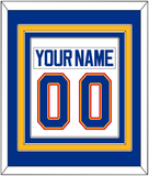 St. Louis Nameplate & Number (Back) Combined - Road White (1987-1992) - Triple Mat 3