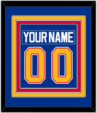 St. Louis Nameplate & Number (Back) Combined - Road Blue (1987-1992) - Triple Mat 2