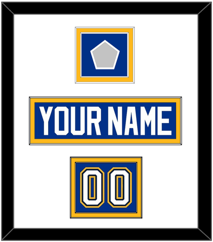 St. Louis Nameplate, Number (Shoulder) & Stanley Cup Finals Patch - Home Blue (2017-2025) - Signature Tier 1