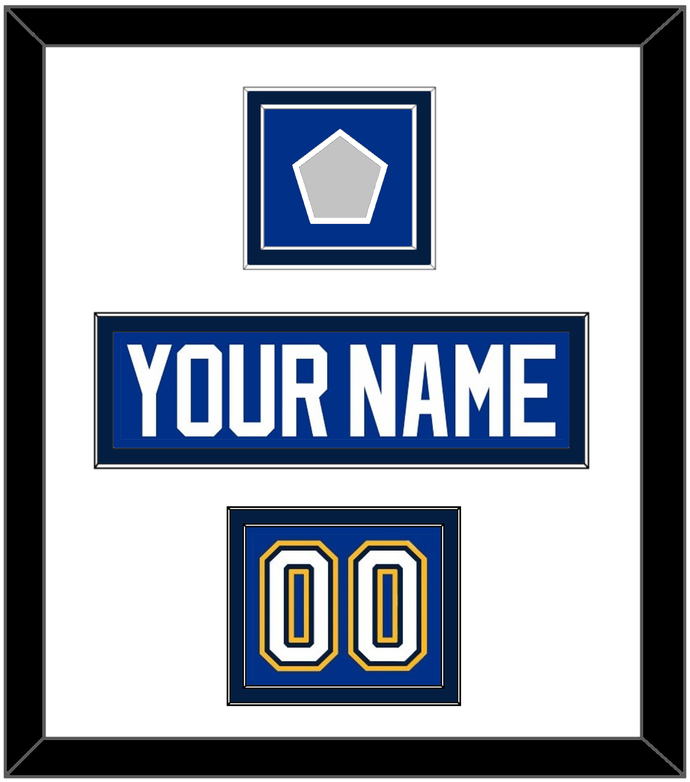 St. Louis Nameplate, Number (Shoulder) & Stanley Cup Finals Patch - Home Blue (2017-2025) - Signature Tier 2