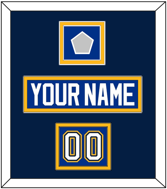 St. Louis Nameplate, Number (Shoulder) & Stanley Cup Finals Patch - Home Blue (2017-2025) - Signature Tier 3