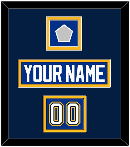 St. Louis Nameplate, Number (Shoulder) & Stanley Cup Finals Patch - Home Blue (2017-2025) - Signature Tier 3