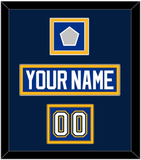 St. Louis Nameplate, Number (Shoulder) & Stanley Cup Finals Patch - Home Blue (2017-2025) - Double Mat 3