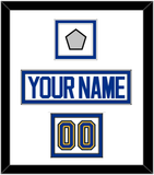 St. Louis Nameplate, Number (Shoulder) & Stanley Cup Finals Patch - Road White (2017-2025) - Double Mat 1