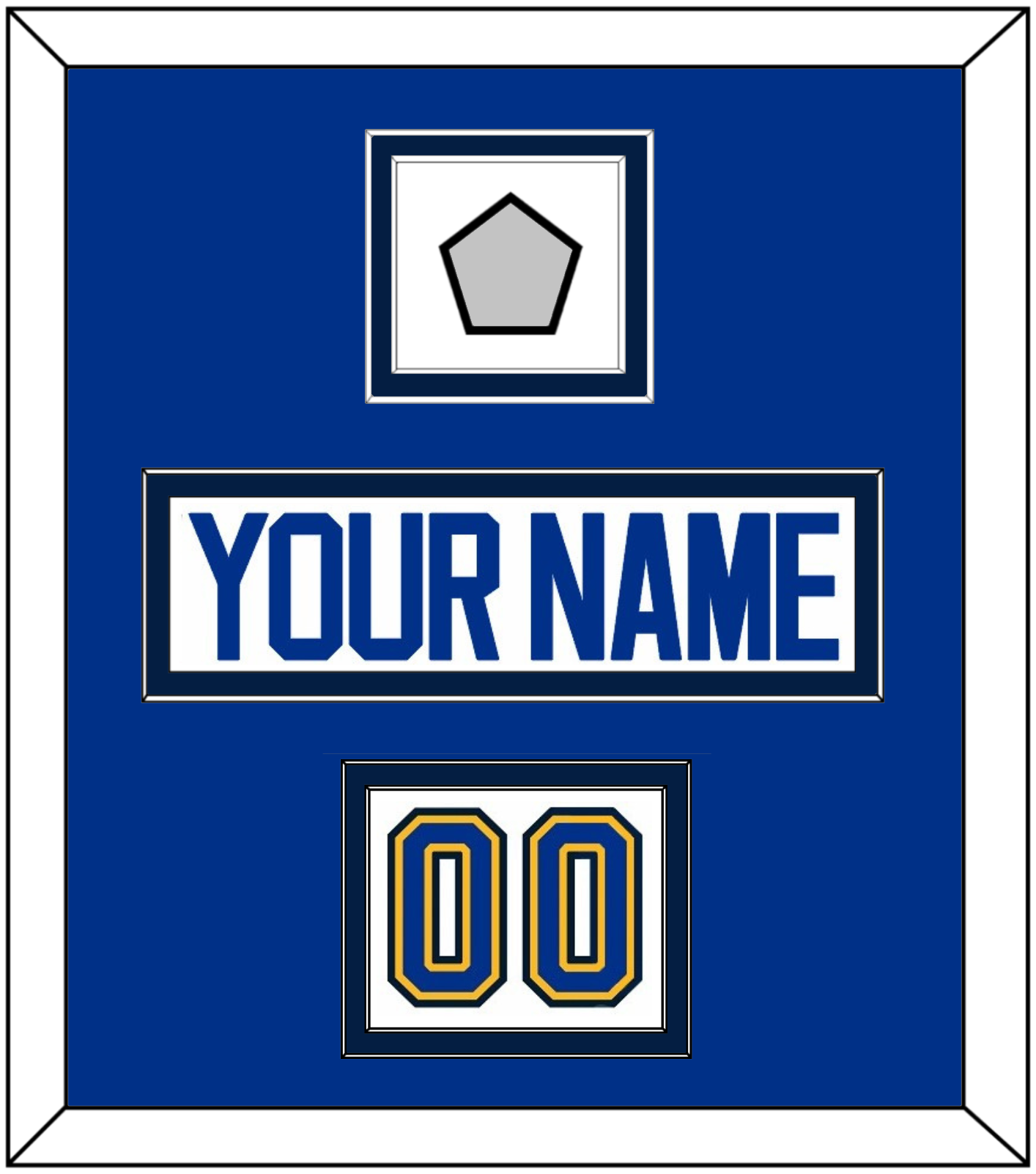 St. Louis Nameplate, Number (Shoulder) & Stanley Cup Champions Patch - Road White (2017-2025) - Signature Tier 2