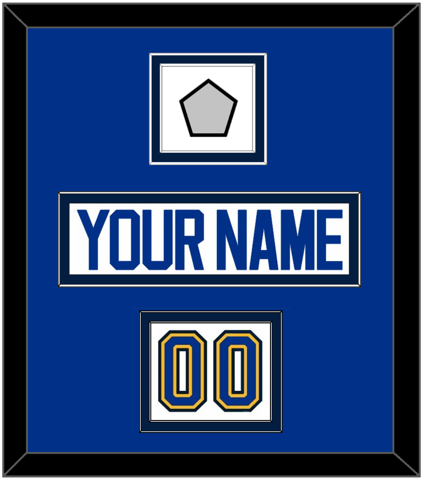 St. Louis Nameplate, Number (Shoulder) & Stanley Cup Champions Patch - Road White (2017-2025) - Signature Tier 2