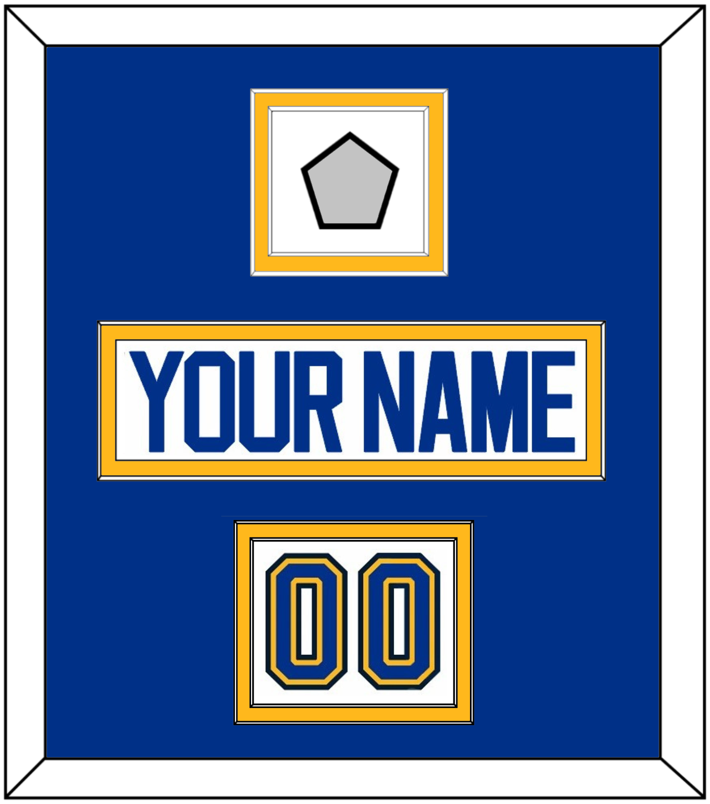 St. Louis Nameplate, Number (Shoulder) & Stanley Cup Finals Patch - Road White (2017-2025) - Signature Tier 3