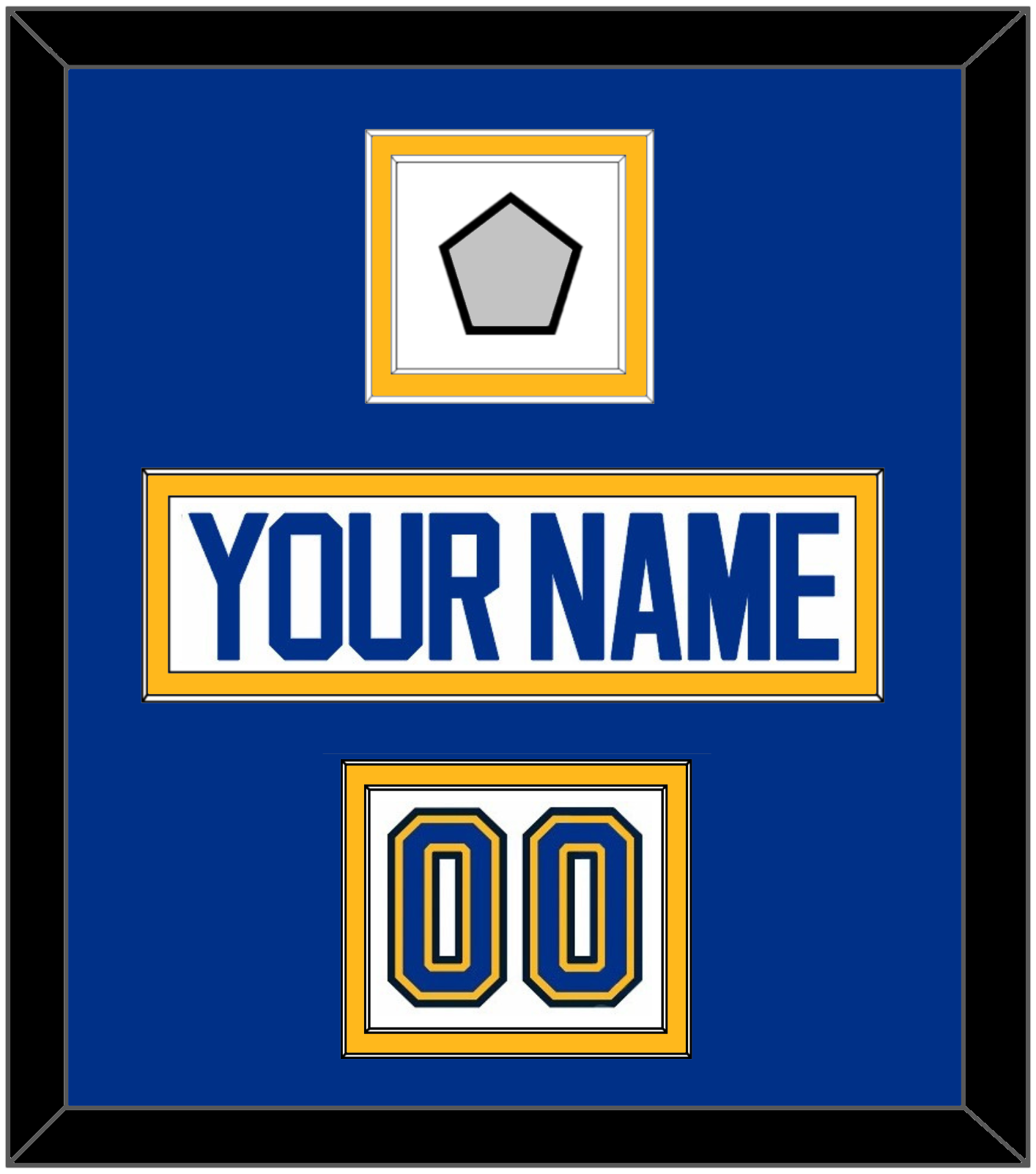 St. Louis Nameplate, Number (Shoulder) & Stanley Cup Finals Patch - Road White (2017-2025) - Signature Tier 3