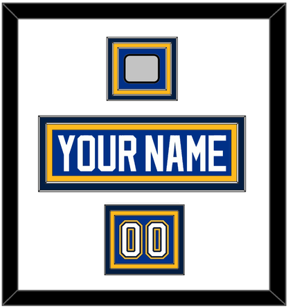 St. Louis Nameplate, Number (Shoulder) & Stanley Cup Champions Patch - Home Blue (2017-2025) - Premier Tier 1