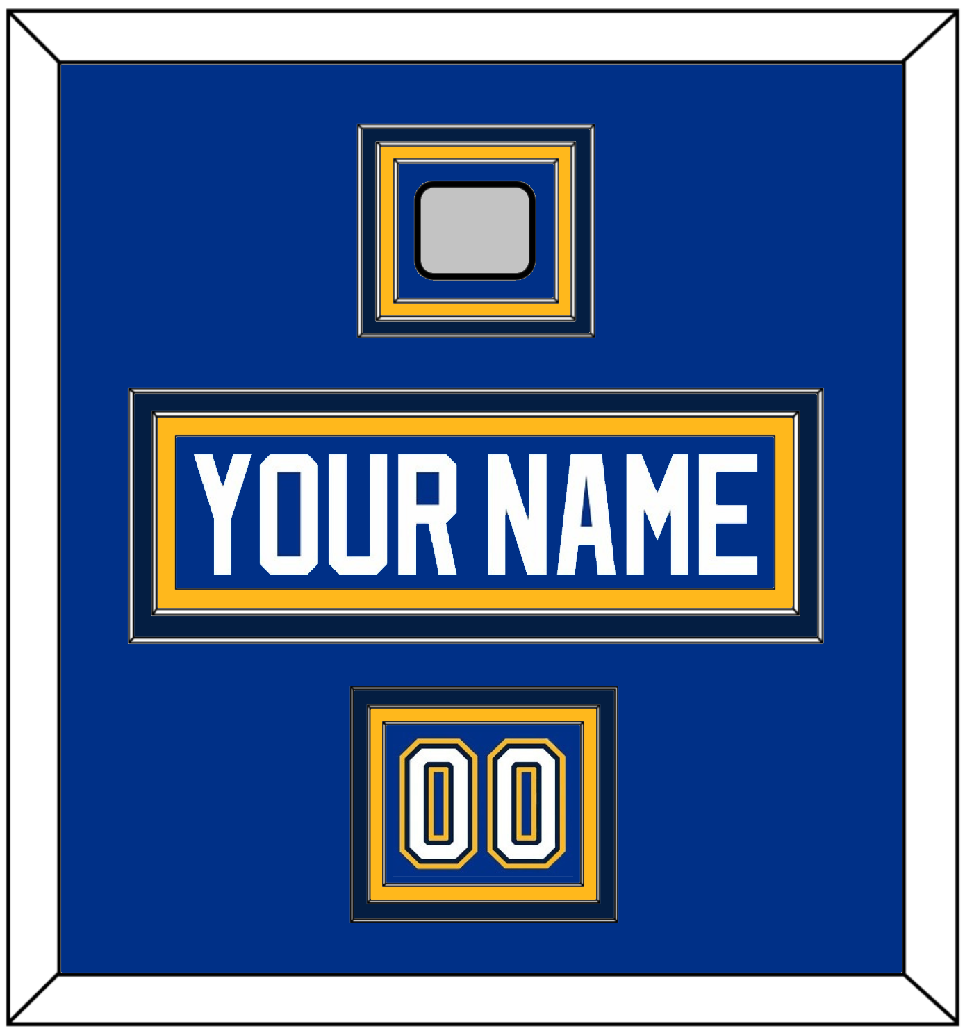 St. Louis Nameplate, Number (Shoulder) & Stanley Cup Finals Patch - Home Blue (2017-2025) - Premier Tier 2