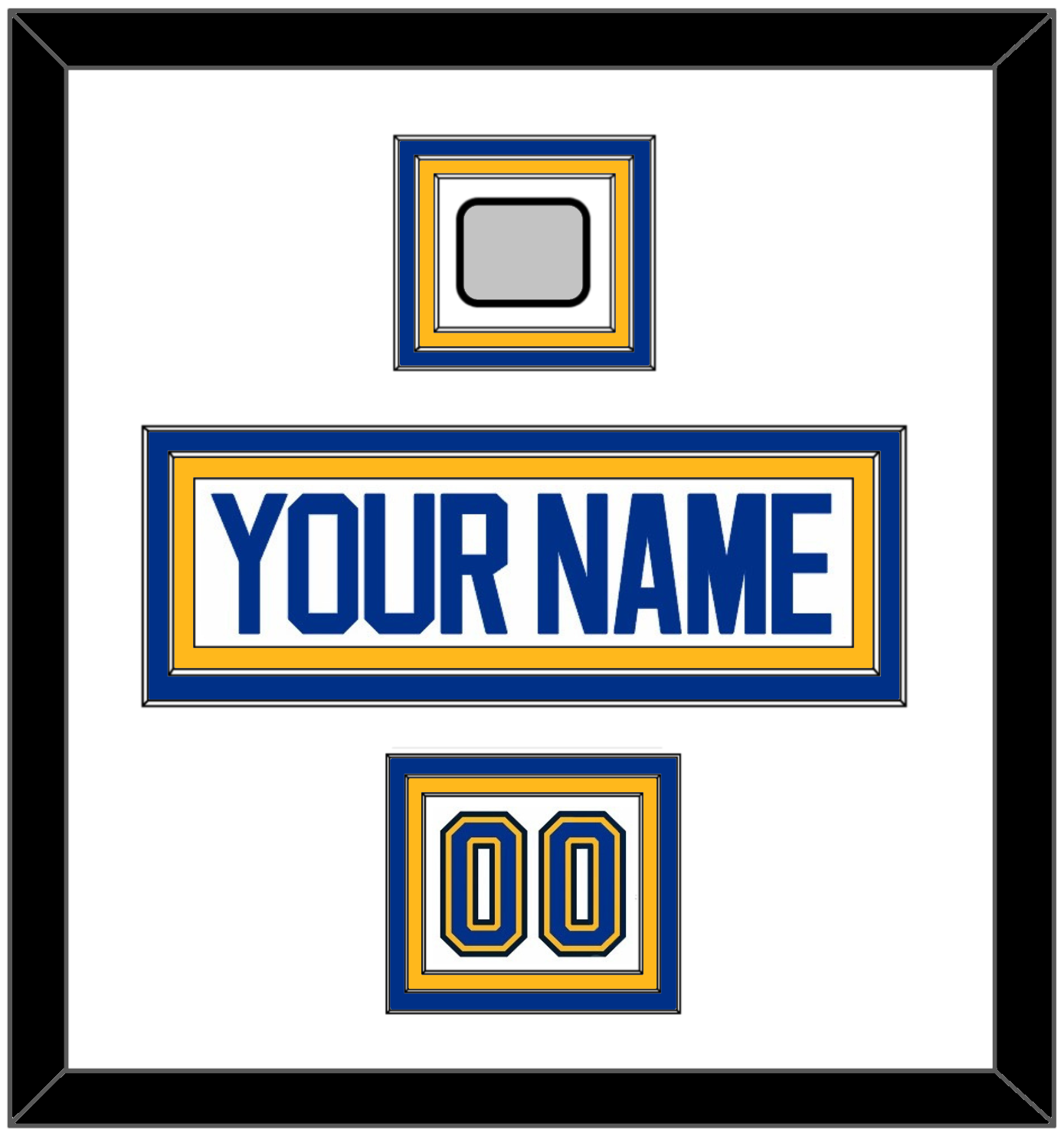 St. Louis Nameplate, Number (Shoulder) & Stanley Cup Champions Patch - Road White (2017-2025) - Premier Tier 1