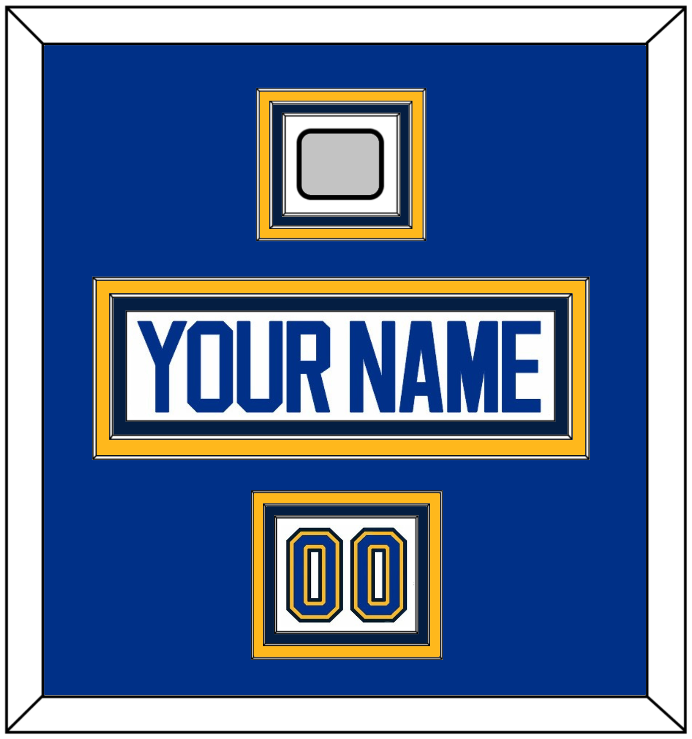 St. Louis Nameplate, Number (Shoulder) & Stanley Cup Finals Patch - Road White (2017-2025) - Premier Tier 2