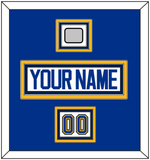 St. Louis Nameplate, Number (Shoulder) & Stanley Cup Champions Patch - Road White (2017-2025) - Triple Mat 2