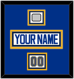 St. Louis Nameplate, Number (Shoulder) & Stanley Cup Champions Patch - Road White (2017-2025) - Triple Mat 2