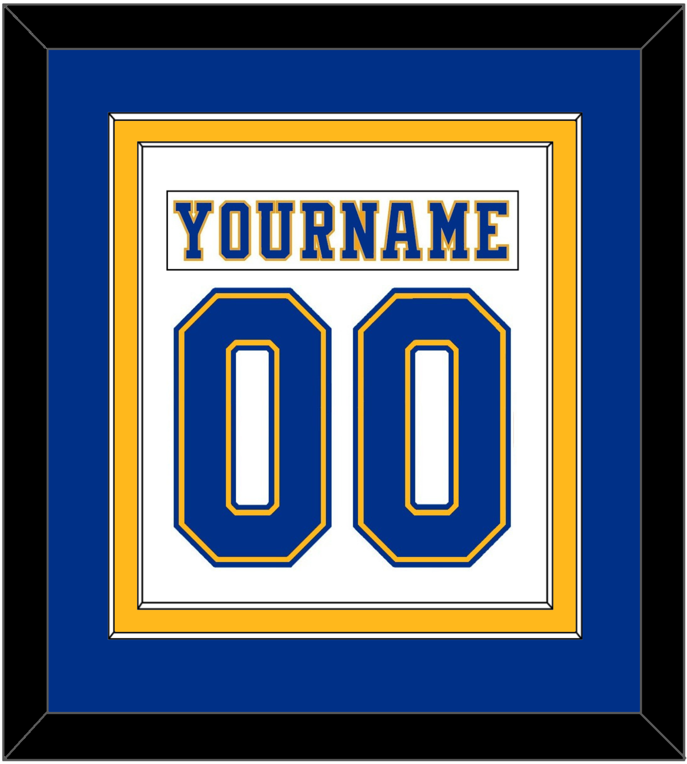 St. Louis Nameplate & Number (Back) Combined - Home White (1974-1984) - Signature Tier 2