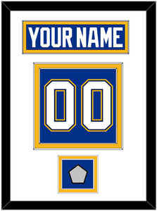 St. Louis Nameplate & Number (Back) With Stanley Cup Champions Patch - Home Blue - Double Mat 1